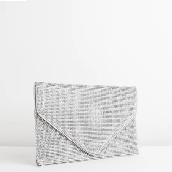 Rhinestone Silver Envelope Clutch - Picture 4 of 9